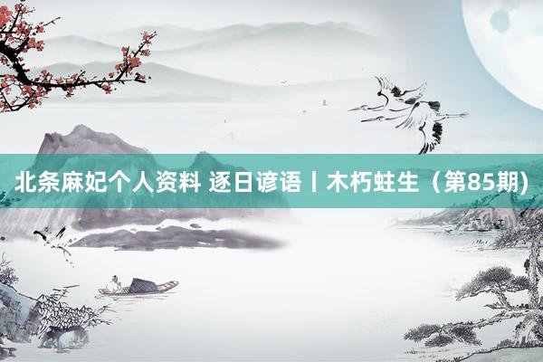 北条麻妃个人资料 逐日谚语丨木朽蛀生（第85期)